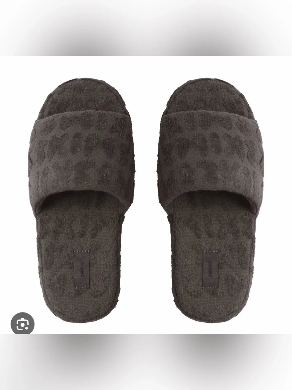 SKIMS SLEEP SLIPPERS SPA TERRY CLOTH LOGO PLATFORM GUNMETAL GRAY SIZE 39/8 - Picture 1 of 1